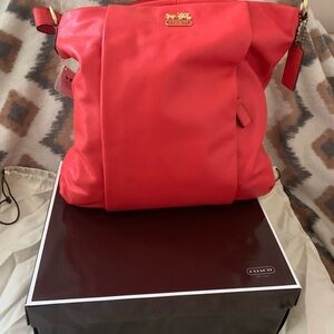 NWT COACH Isabelle Crossbody Leather Purse Handbag Pink Orange Papaya 21224